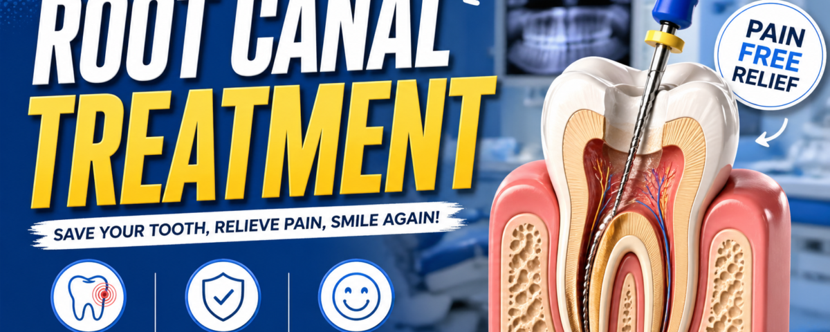 Dentist performing root canal treatment to save infected tooth